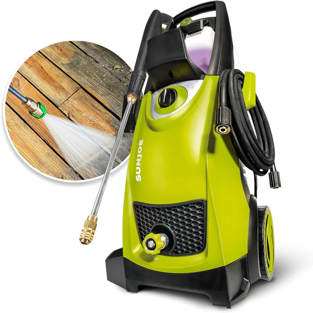 Sun Joe SPX3000 14.5-Amp Electric High Pressure Washer, Cleans Cars/Fences/Patios, Green